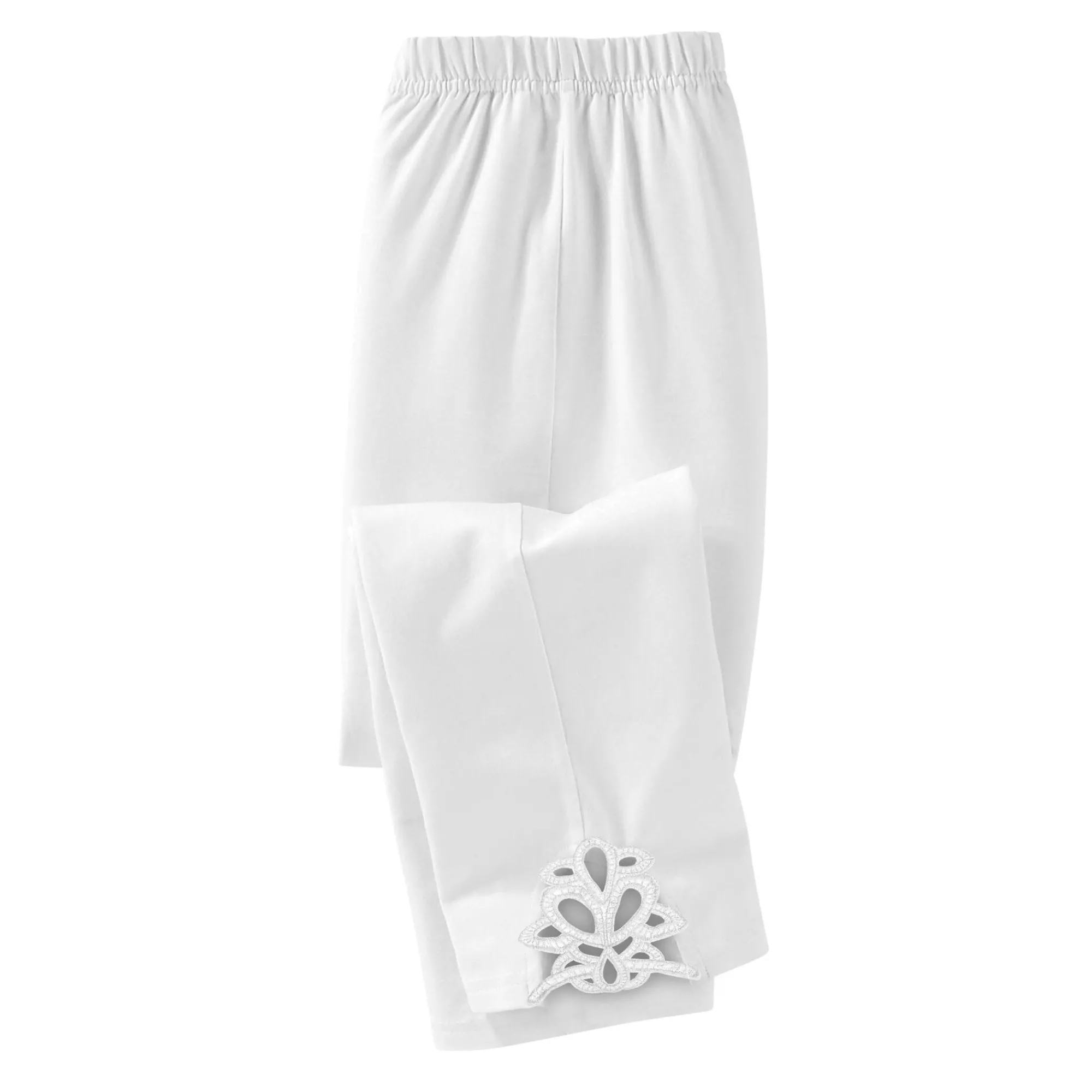 Legging<Blancheporte 3/4 macramé legging, elastische tailleband wit