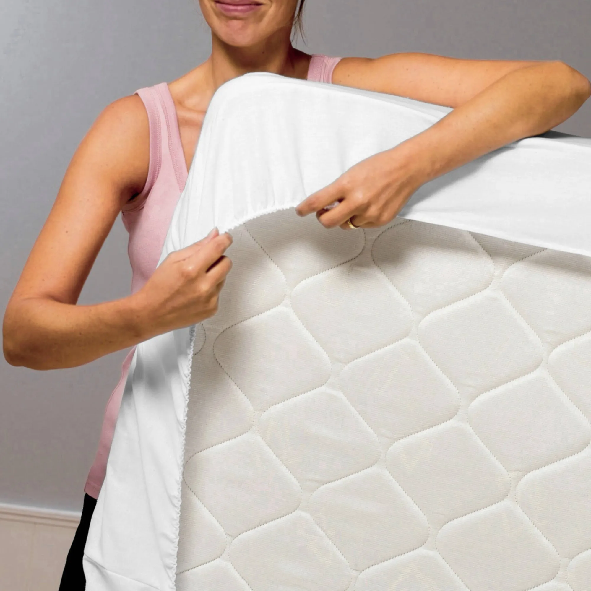 Matrasbeschermer<Blancheporte Absorberende, bi-rekbare matrasbeschermer in molton, antihuisstofmijt wit