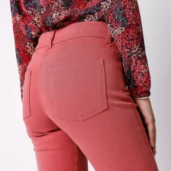 Broek<Colors&Co Afslankende broek, binnenpijplengte 78 cm terracotta