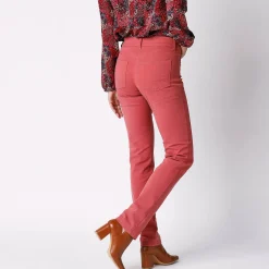 Broek<Colors&Co Afslankende broek, binnenpijplengte 78 cm terracotta