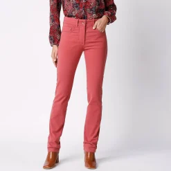 Broek<Colors&Co Afslankende broek, binnenpijplengte 78 cm terracotta
