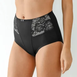 Slip En Shorty<Blancheporte Afslankende gaineslip in kant en microvezel zwart