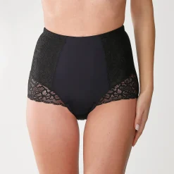 Slip En Shorty<Blancheporte Afslankende gaineslip met kanten buikpand - steungevend zwart