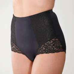 Slip En Shorty<Blancheporte Afslankende gaineslip met kanten buikpand - steungevend zwart
