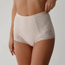 Slip En Shorty<Blancheporte Afslankende gaineslip met kanten buikpand - steungevend nude