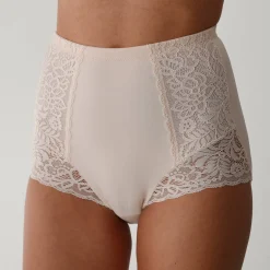 Slip En Shorty<Blancheporte Afslankende gaineslip met kanten buikpand - steungevend nude