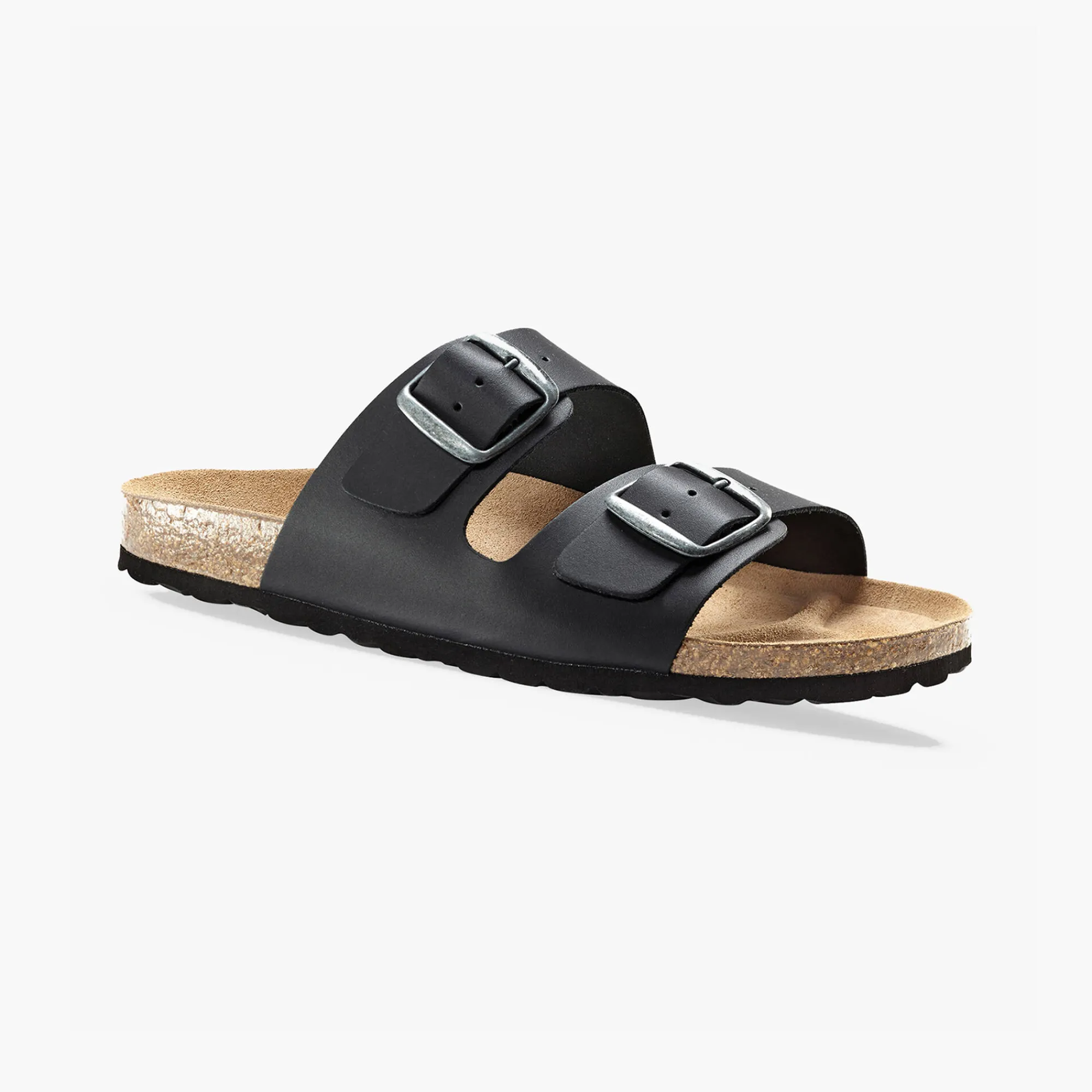 Schoenen|Schoenen Heren<Blancheporte Anatomische leren muiltjes met gespen zwart