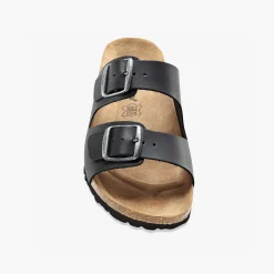 Schoenen|Schoenen Heren<Blancheporte Anatomische leren muiltjes met gespen zwart