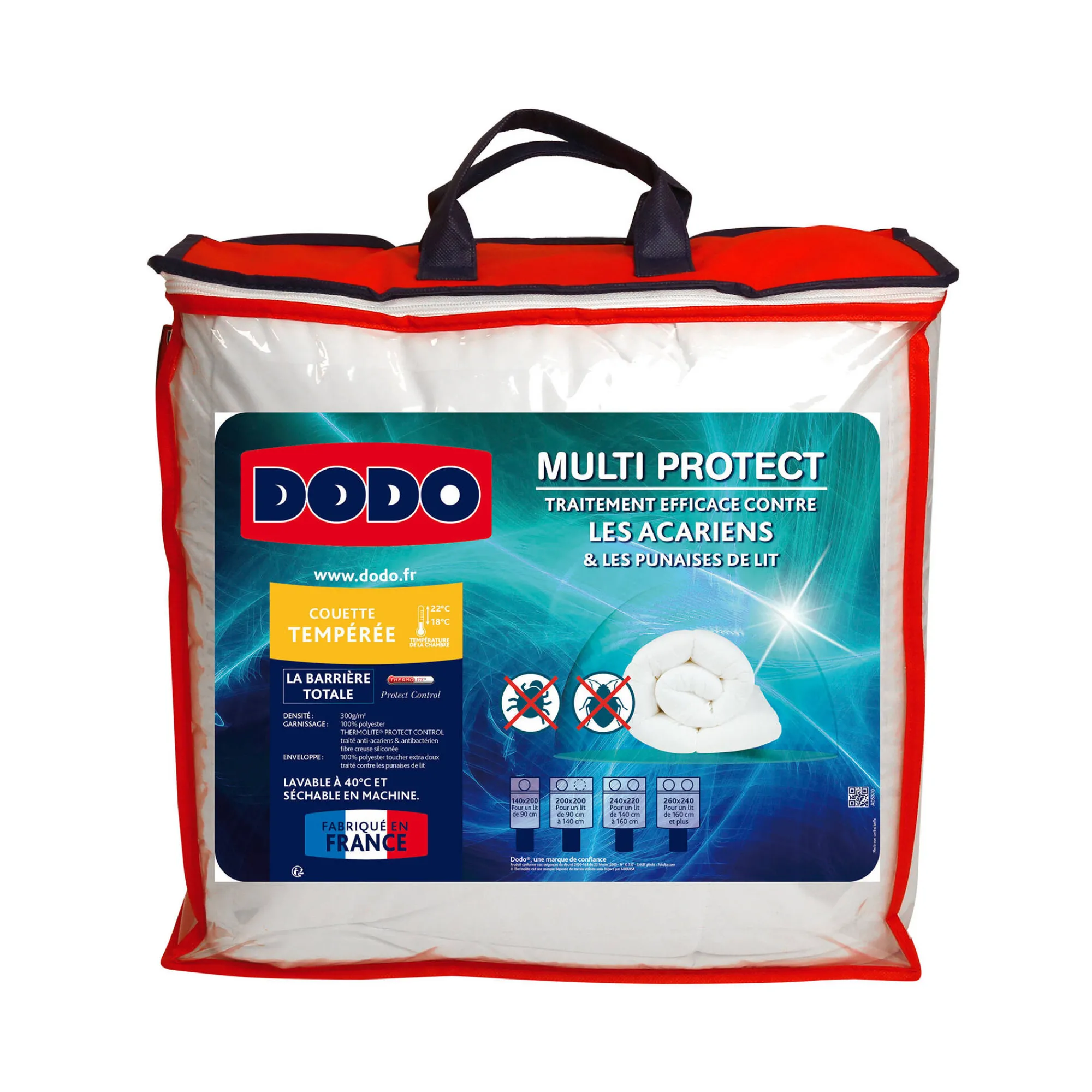 Dekbed<Dodo Antibacterieel dekbed tegen bedwantsen - 300 g/m2 wit