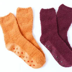 Panty’s, Kniekousen En Sokken<Blancheporte Antislipsokken in lusjestricot - set van 2 paar karamel + aubergine