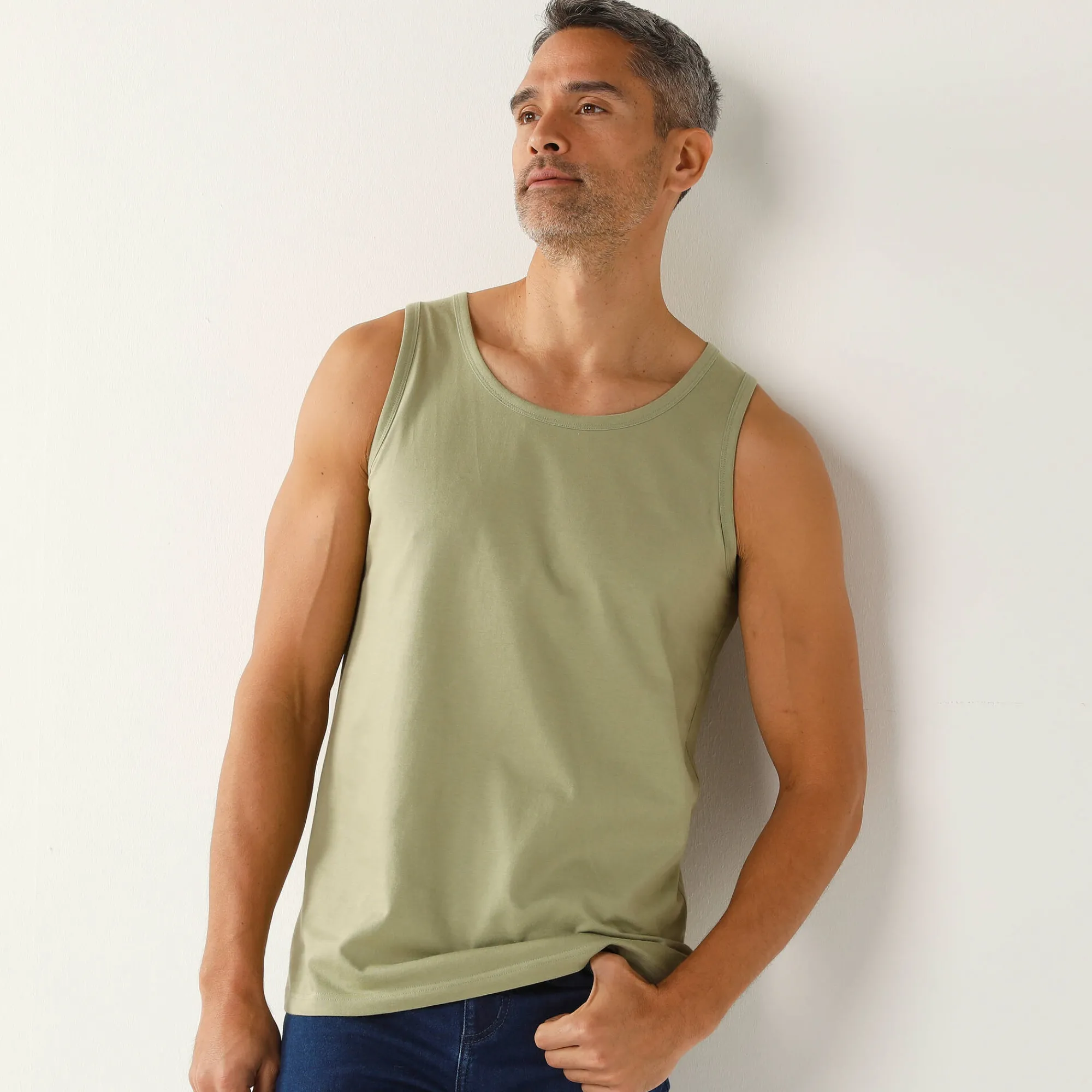 T-Shirt, Hemd En Polo<Blancheporte Atletentopje - set van 3 koraal + saliegroen + kaki