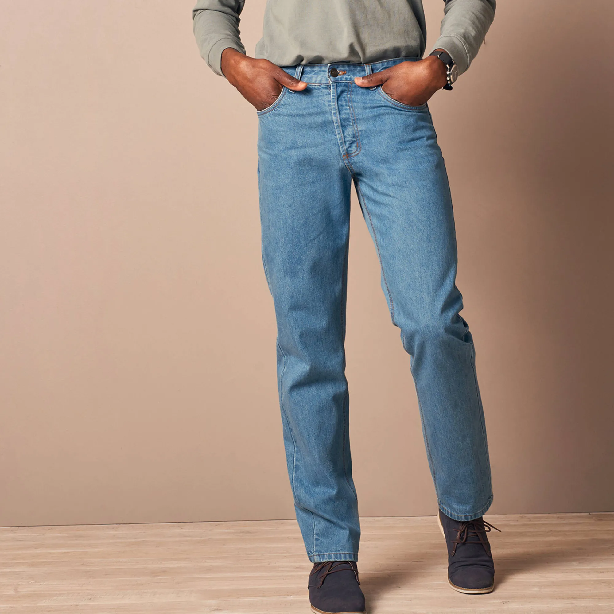 Jeans<Blancheporte Authentieke jeans in recht model - binnenpijplengte 82 cm bleached