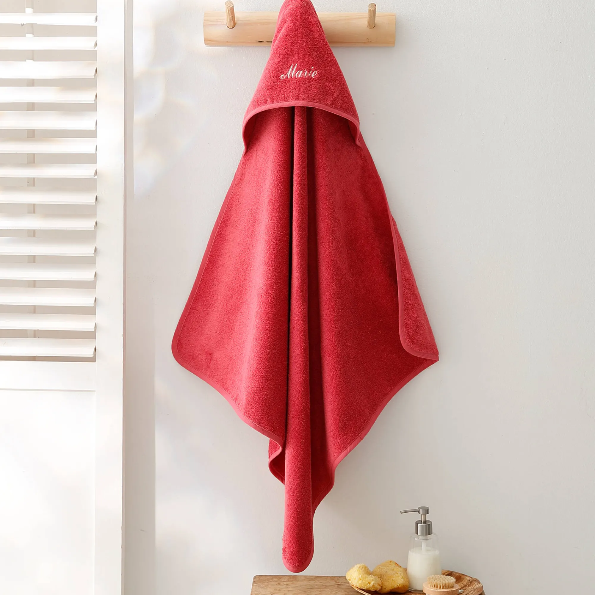 Badjas|Handdoek En Badlaken Kids<Colombine des petits Badcape voor baby, personaliseerbaar framboos