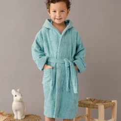 Badjas|Handdoek En Badlaken Kids<Colombine des petits Badjas in lusjesbadstof met kap, voor kinderen watergroen