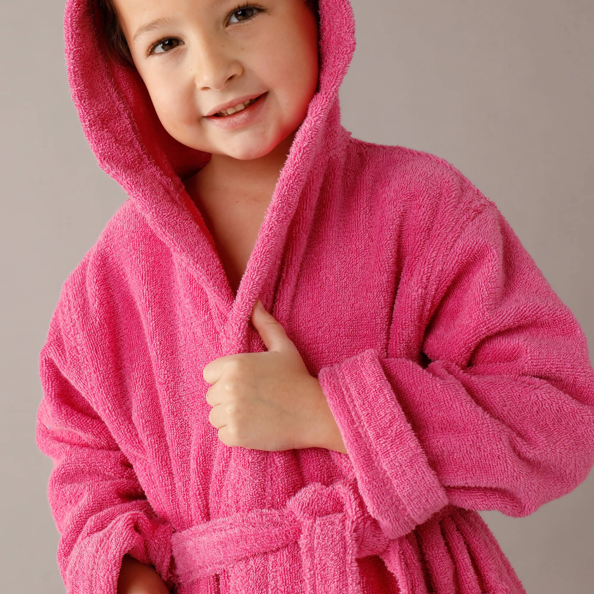 Badjas|Handdoek En Badlaken Kids<Colombine des petits Badjas in lusjesbadstof met kap, voor kinderen fuchsia