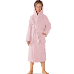 Badjas|Handdoek En Badlaken Kids<Colombine des petits Badjas in lusjesbadstof met kap, voor kinderen roze