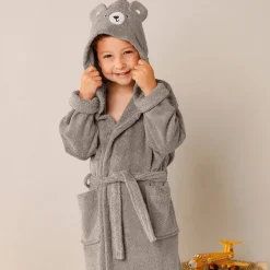 Badjas|Handdoek En Badlaken Kids<Colombine des petits Badjas met kap voor kinderen, beertjesmotief, in katoen - 340 g/m2 taupe