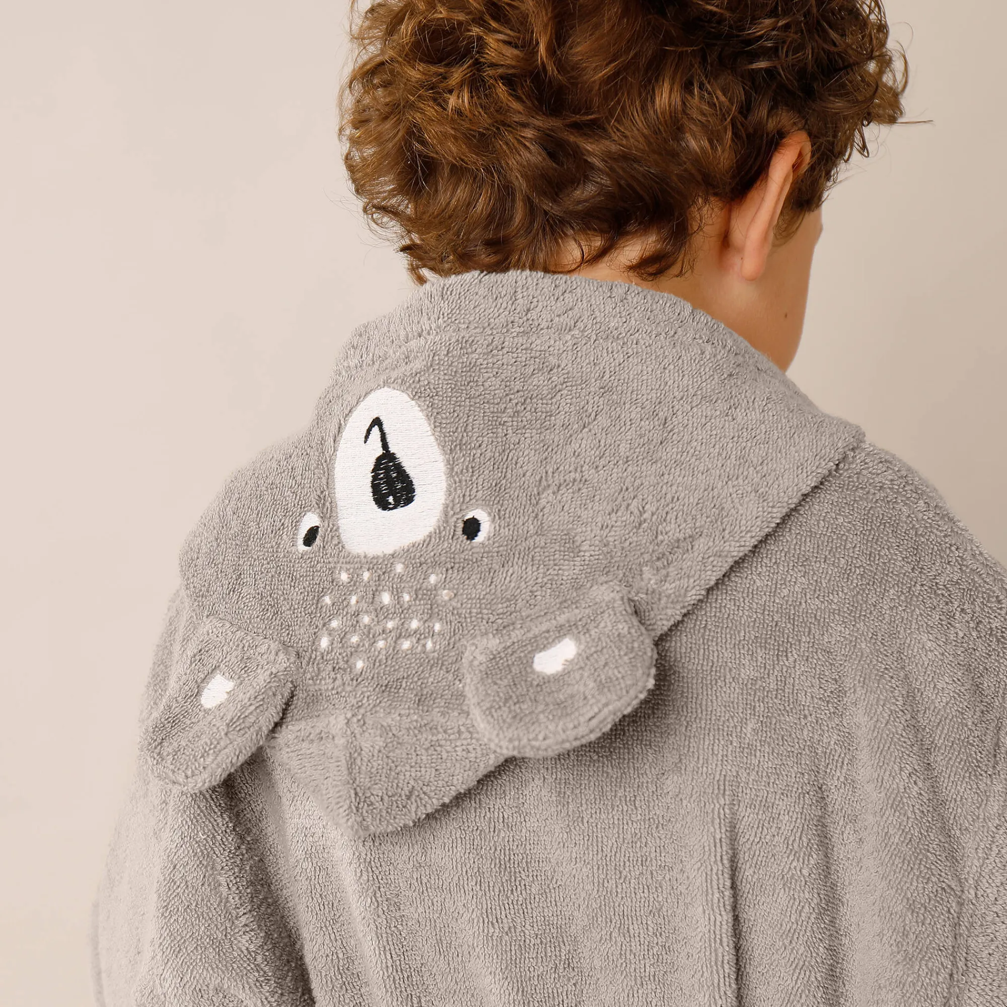 Badjas|Handdoek En Badlaken Kids<Colombine des petits Badjas met kap voor kinderen, beertjesmotief, in katoen - 340 g/m2 taupe