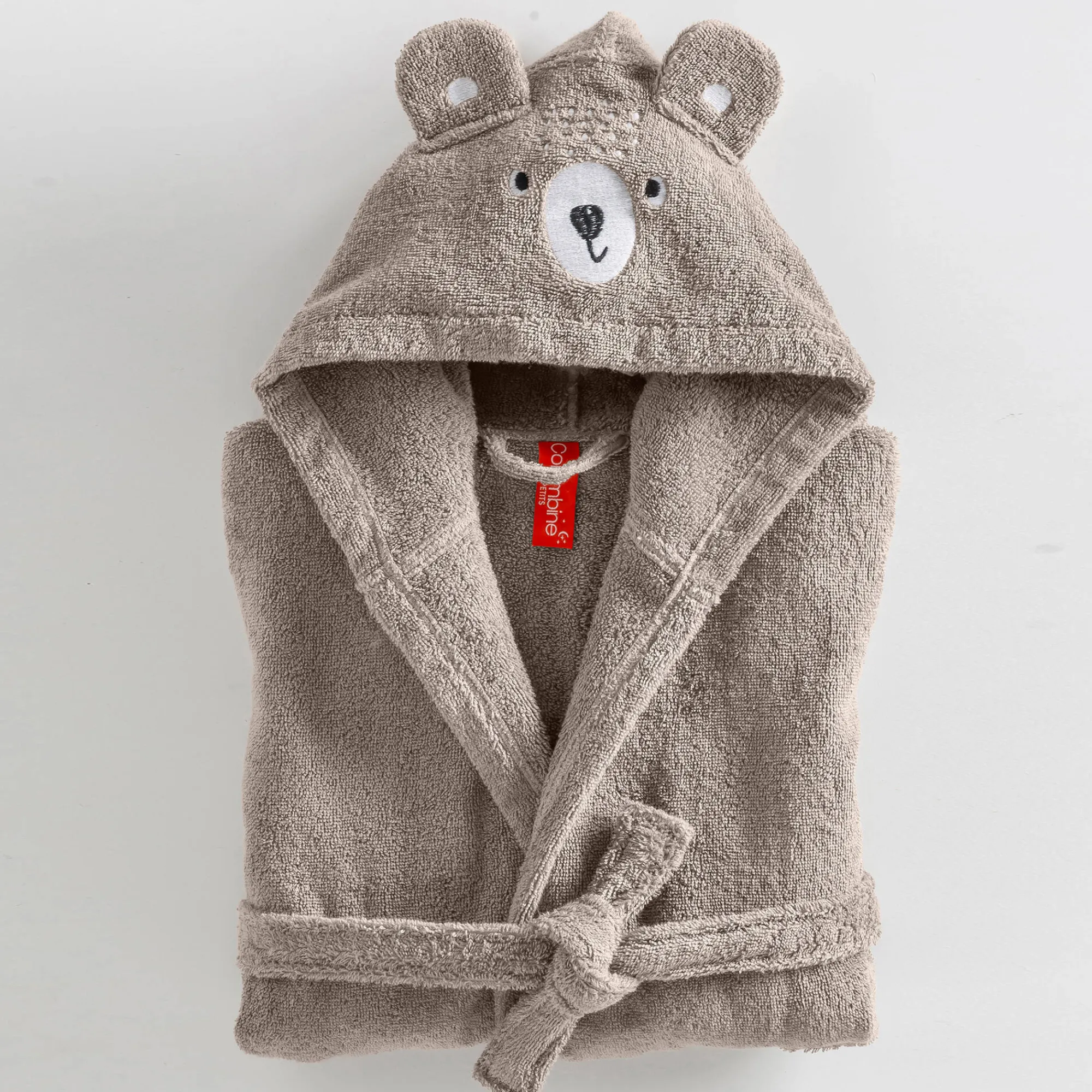 Badjas|Handdoek En Badlaken Kids<Colombine des petits Badjas met kap voor kinderen, beertjesmotief, in katoen - 340 g/m2 taupe
