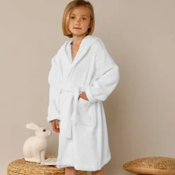 Badjas|Handdoek En Badlaken Kids<Colombine des petits Badjas met kap, voor kinderen, konijnmotief, katoenen badstof - 340 g/m2 wit