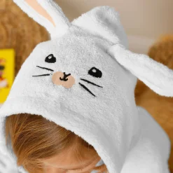 Badjas|Handdoek En Badlaken Kids<Colombine des petits Badjas met kap, voor kinderen, konijnmotief, katoenen badstof - 340 g/m2 wit