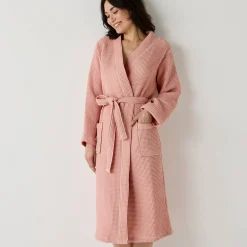 Badjas<Colombine Badjas, unisex volwassenen, honingraattricot 230 g/m2 poederroze