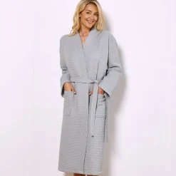 Badjas<Colombine Badjas, unisex volwassenen, honingraattricot 230 g/m2 grijs