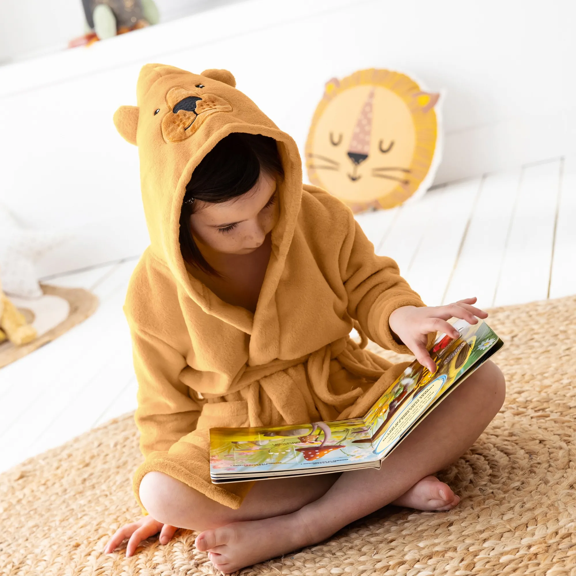 Badjas|Handdoek En Badlaken Kids<Blancheporte Badjas voor kids, met beermotief, met kap, streelzachte microvezel taupe