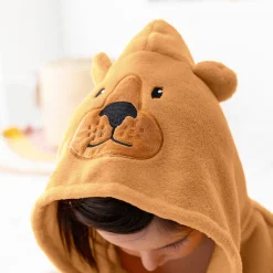 Badjas|Handdoek En Badlaken Kids<Blancheporte Badjas voor kids, met beermotief, met kap, streelzachte microvezel taupe