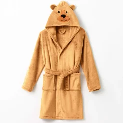 Badjas|Handdoek En Badlaken Kids<Blancheporte Badjas voor kids, met beermotief, met kap, streelzachte microvezel taupe