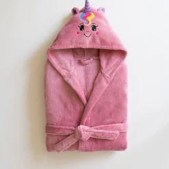 Badjas|Handdoek En Badlaken Kids<Blancheporte Badjas voor kinderen, eenhoorn, met kap, streelzachte microvezel roze