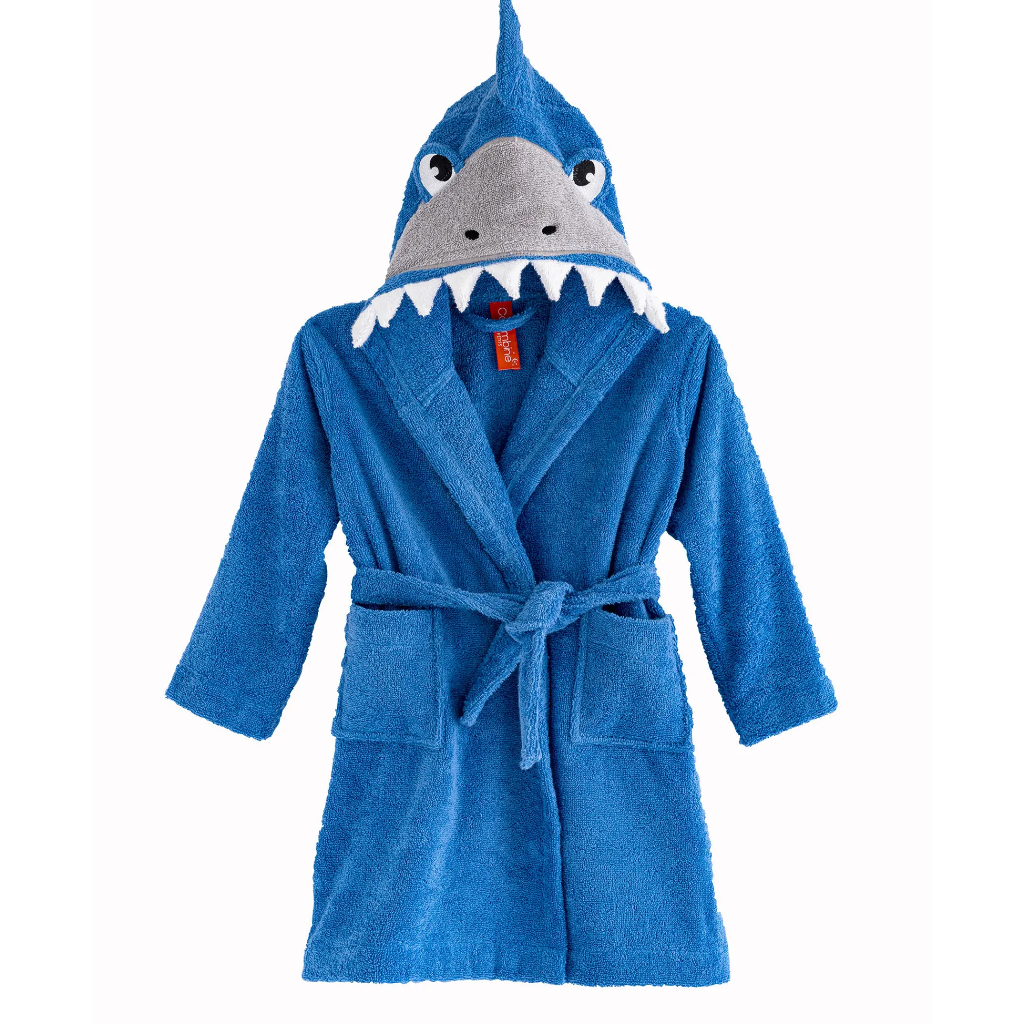 Badjas|Handdoek En Badlaken Kids<Colombine des petits Badjas voor kinderen, haaienmotief, in katoenen badstof - 340 g/m2 felblauw