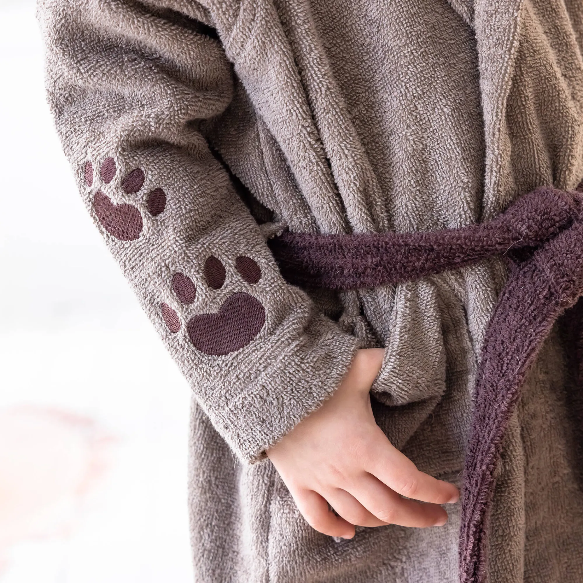 Badjas|Handdoek En Badlaken Kids<Colombine des petits Badjas voor kinderen, hondmotief, katoenen badstof - 340 g/m2 chocolade