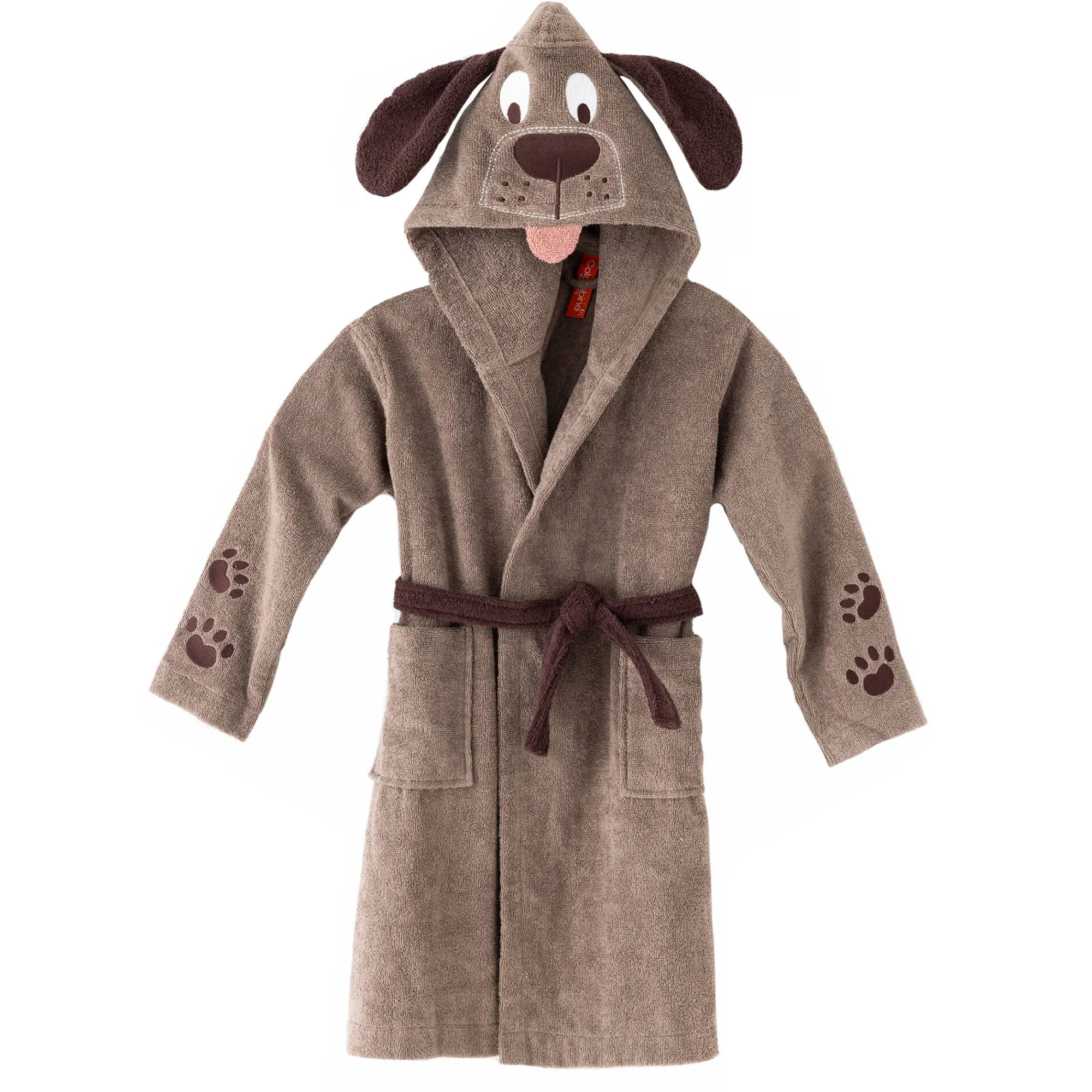 Badjas|Handdoek En Badlaken Kids<Colombine des petits Badjas voor kinderen, hondmotief, katoenen badstof - 340 g/m2 chocolade