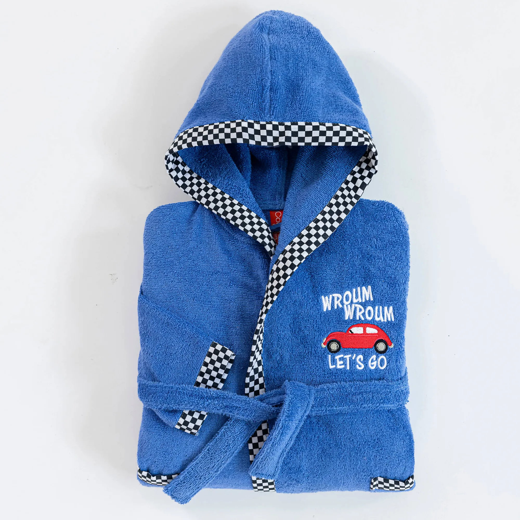 Badjas|Handdoek En Badlaken Kids<Colombine des petits Badjas voor kinderen, kap met automotief, katoenen badstof - 340 g/m2 felblauw