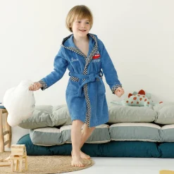 Badjas|Handdoek En Badlaken Kids<Colombine des petits Badjas voor kinderen met kap en automotief, personaliseerbaar, katoenen badstof - 340 g/m2 felblauw