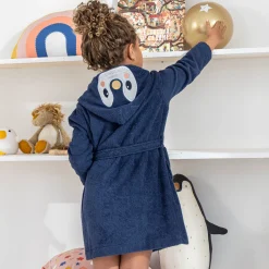 Badjas|Badjas Kids<Colombine des petits Badjas voor kinderen, Pinguïn met kap blauw