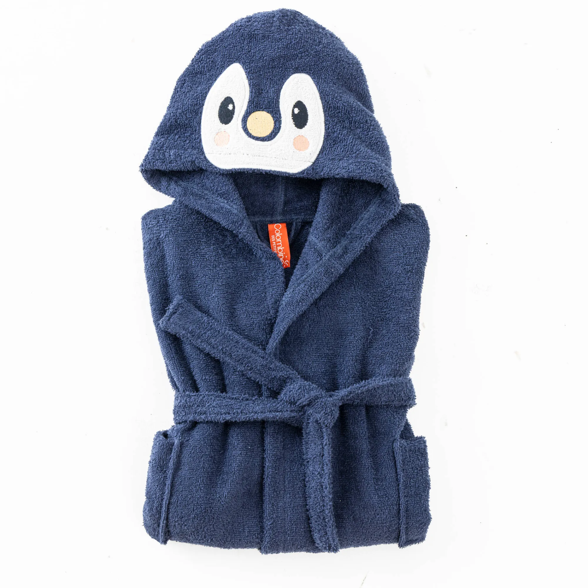Badjas|Badjas Kids<Colombine des petits Badjas voor kinderen, Pinguïn met kap blauw