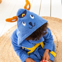 Badjas|Handdoek En Badlaken Kids<Colombine des petits Badjas voor kinderen Pin-pon met kap, katoenen badstof - 340g/m2 felblauw