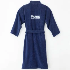 Badjas<PSG Badjas voor volwassenen in badstof met kimonokraag ®, personaliseerbaar blauw