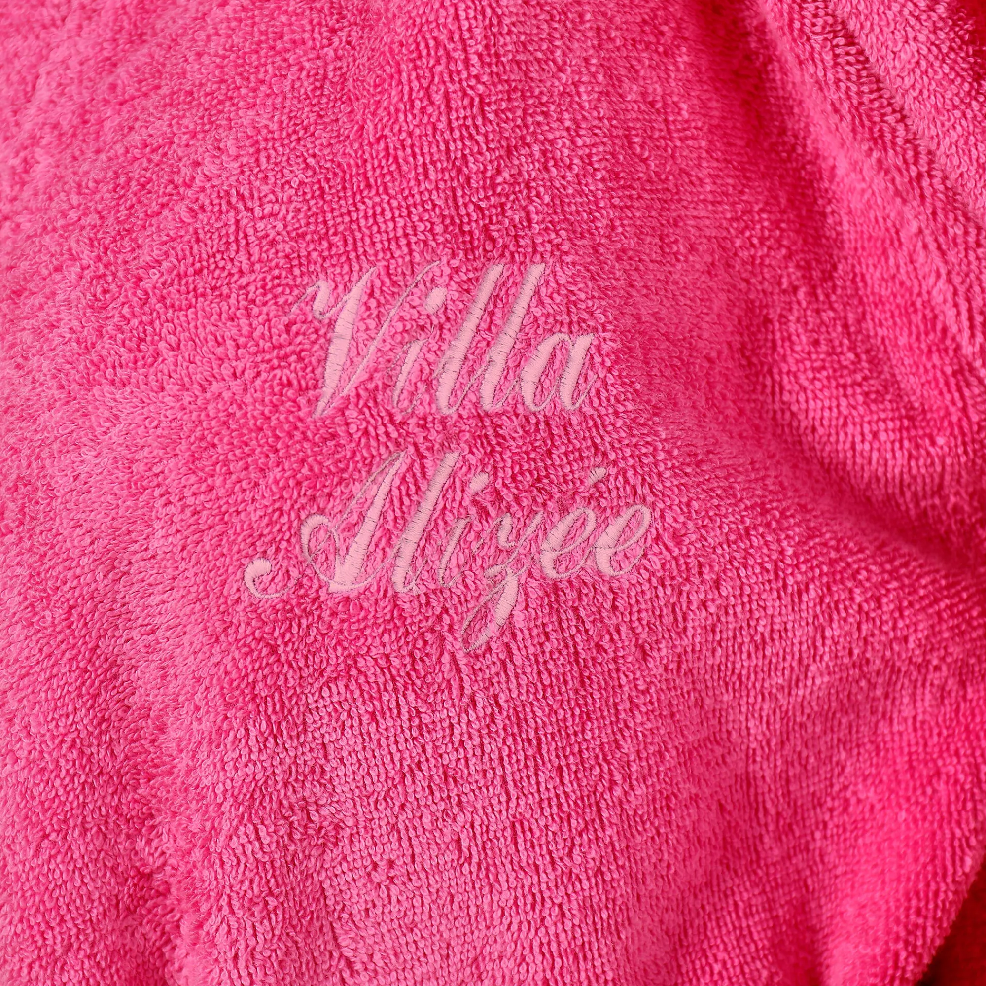 Badjas<Colombine Badjas voor volwassenen, unisex, lusjesbadstof, personaliseerbaar fuchsia