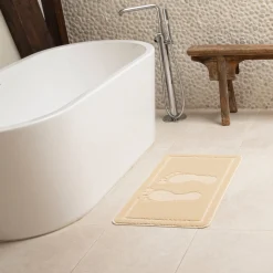 Badmatje<Blancheporte Badmat met fantasiemotief zandkleur