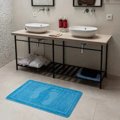 Badmatje<Blancheporte Badmat met fantasiemotief blauw