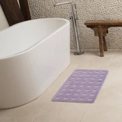 Badmatje<Blancheporte Badmat met geruit motief lila