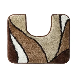 Badmatje<Blancheporte Badmatje met plantenmotief bruin