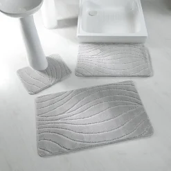Badmatje<Blancheporte Badmatje met riviermotief grijs