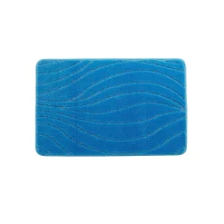Badmatje<Blancheporte Badmatje met riviermotief blauw