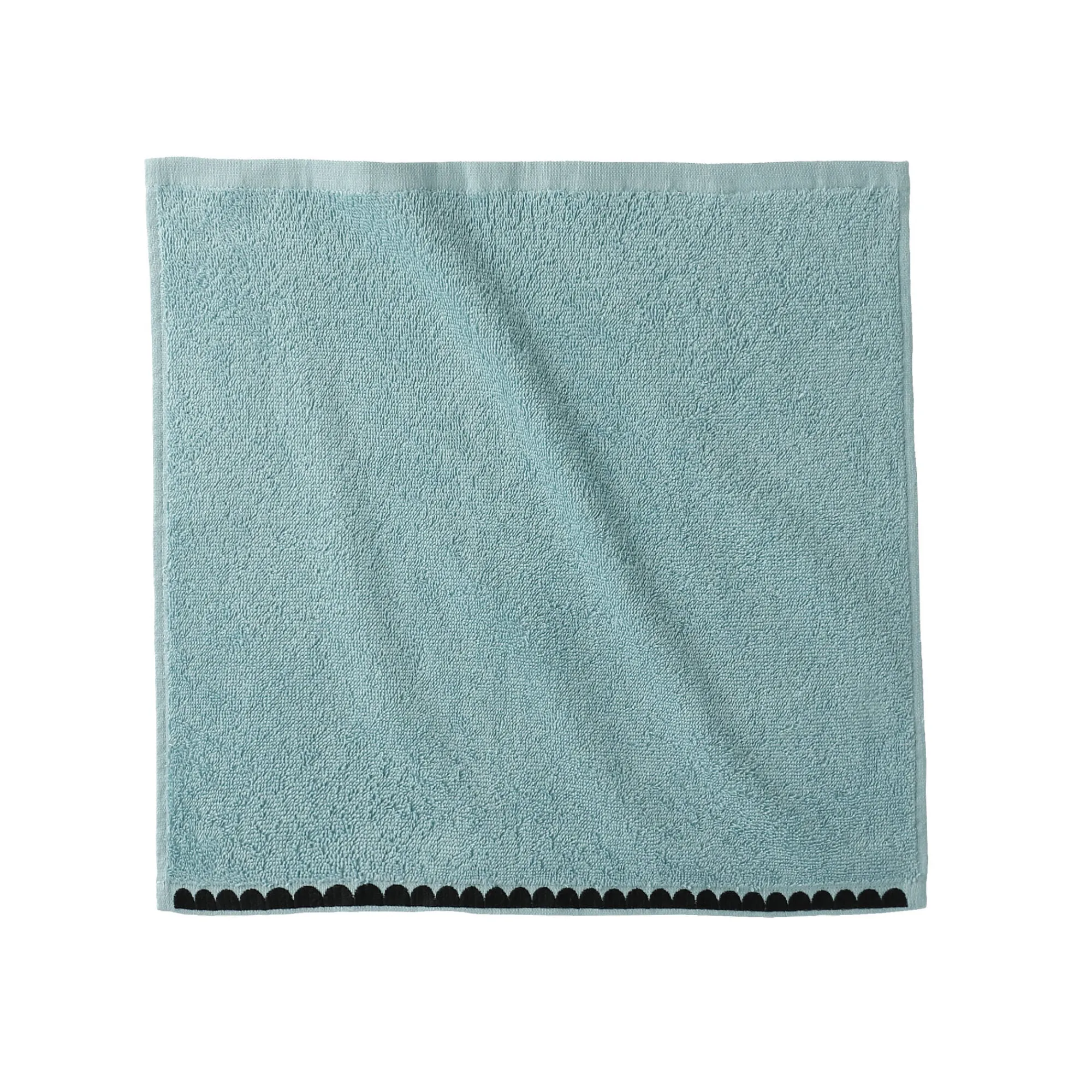 Badhanddoek<Blancheporte Badstof, afgewerkt met fantasieborduursel - 420g/m2 laguneblauw