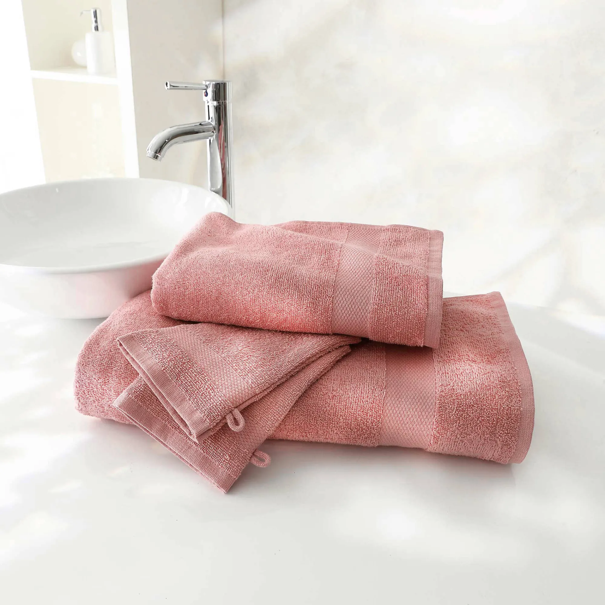 Badhanddoek<Blancheporte Badstof in katoen - 350g/m2 rozenhout
