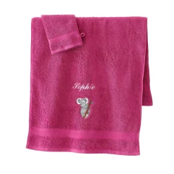 Badhanddoek|Handdoek En Badlaken Kids<Colombine Badstof met geborduurd koalamotief, gepersonaliseerd - 420 g/m2 heideblauw
